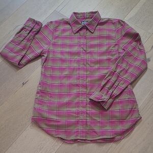 Burton Dry Ride Blitz Flannel Shirt Women's sz M Tart Snap Down Long Sleeve Top